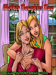 Mother Daughter Day – illustrated interracial